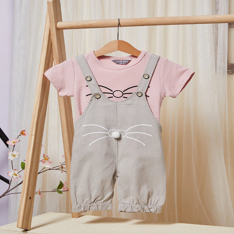 Summer Breeze: Trendy Bow T-Shirt & Shorts Set for Toddlers 0-4y