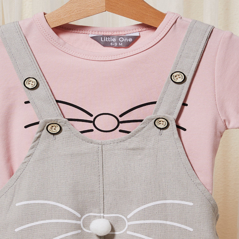 Summer Breeze: Trendy Bow T-Shirt & Shorts Set for Toddlers 0-4y