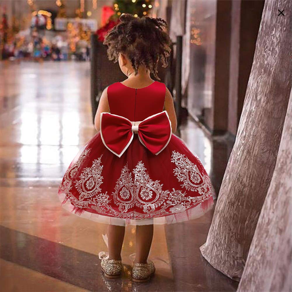 Sleeveless Floral Girl Bow Cake Dress