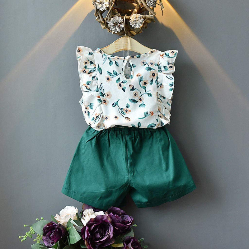 Chiffon-Cotton Summer Set for Kids – Top & Shorts