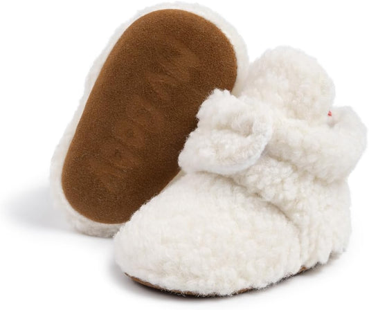 Newborn Infant Baby Girls Boys Warm Fleece Winter Booties First Walkers Slippers Shoes